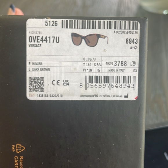 💎AUTHENTIC💎NWT Versace Women's dark brown 56mm Sunglasses w/box & case - Picture 5 of 9